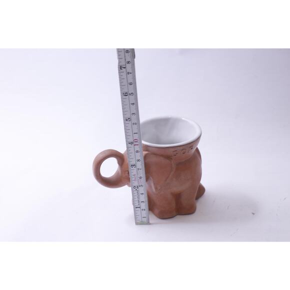 Frankoma GOP, Elephant, Message Mug, 1980, Brown, Animal Figurine, 4 inches, - Picture 4 of 4